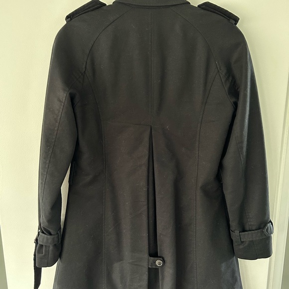 Zara Basic black, knee length jacket, epaulette at the shoulders. XS - Picture 6 of 8